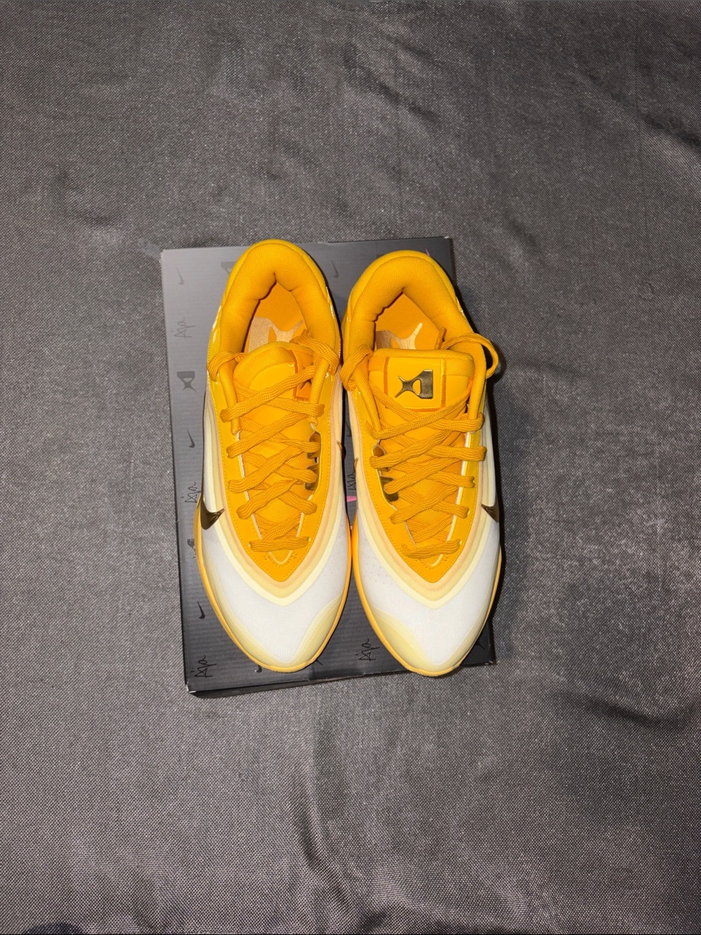 Nike Kids Yellow and White Low-Top Sneakers